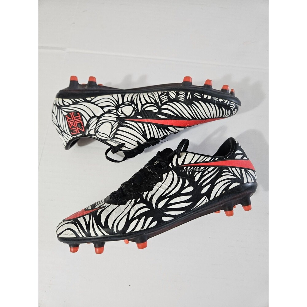 Nike Hypervenom Youth 6.5 Soccer Cleats Black White Red Multi-Color